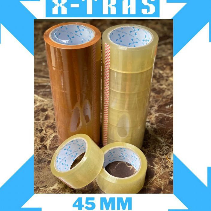 

PALING AMPUH Lakban Xtras Ukuran 45 mm 9 Yard 1 Rol isi 6 pcs