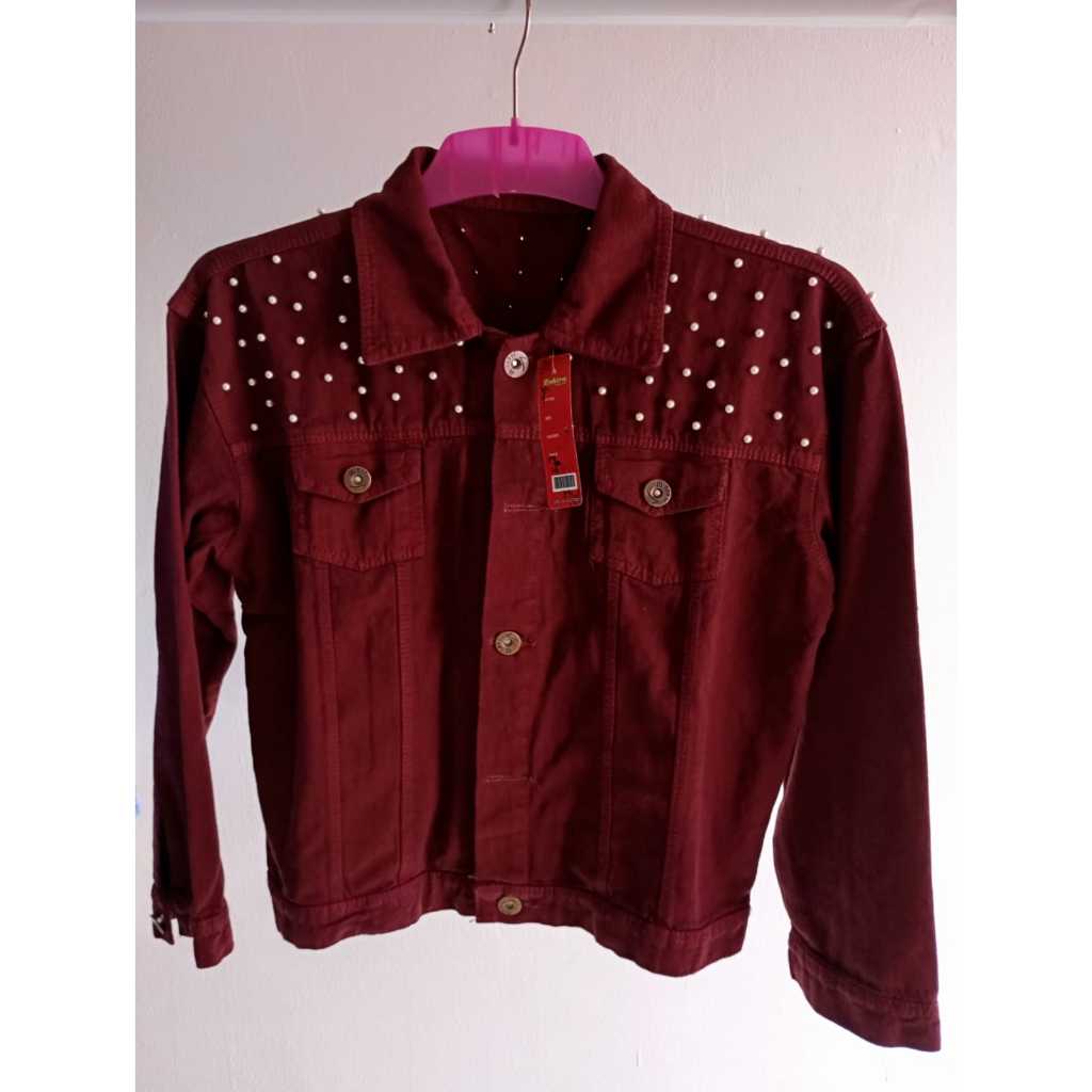 Jaket Jeans Mutiara Wanita Terlaris / Pearl Jacket Jeans / Jaket Mutiara Korea