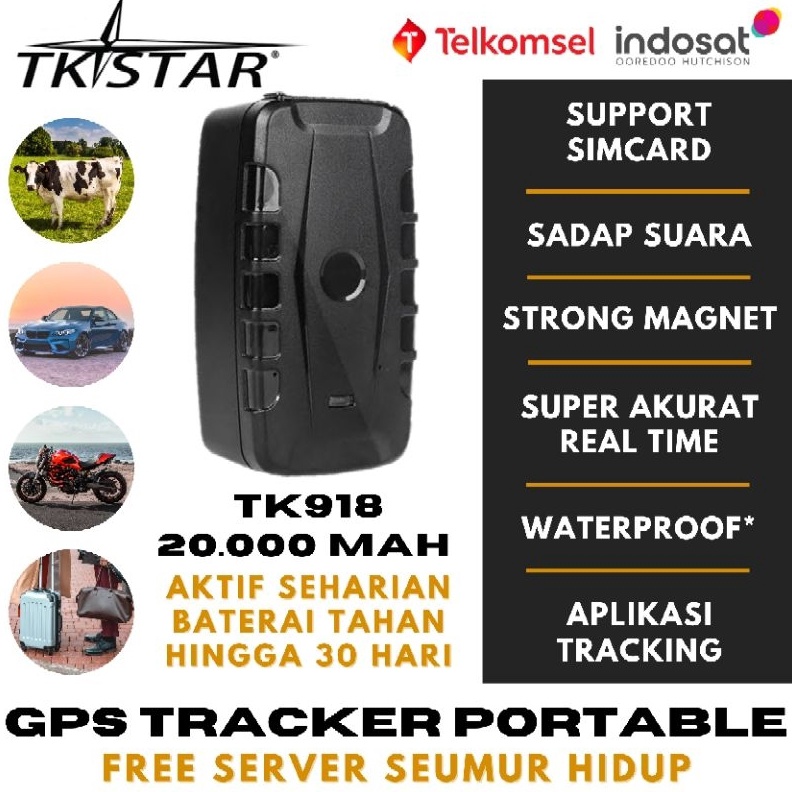 KODE B12X GPS PORTABLE TRACKER TKSTAR GPS SAPI MOBIL MOTOR ANTI MALING JARAK JAUH