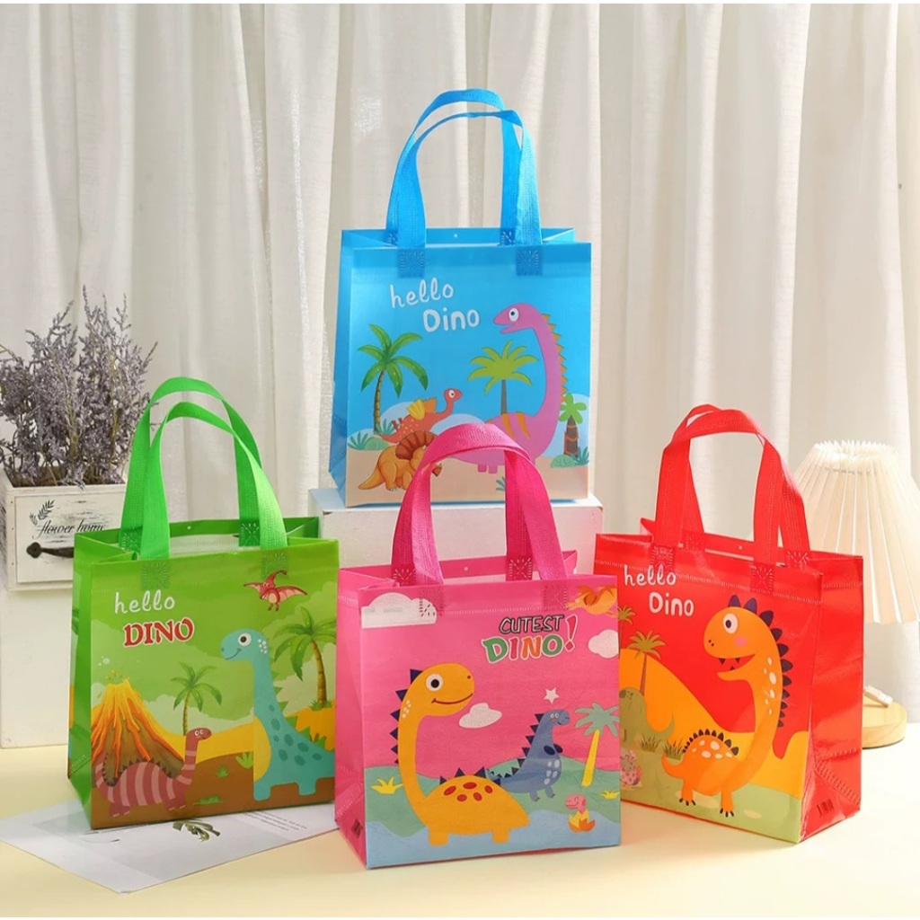 

Tas Kado untuk Ulang Tahun/ Souvenir Ulang Tahun dan Tas Snack Seri Dino Totebag