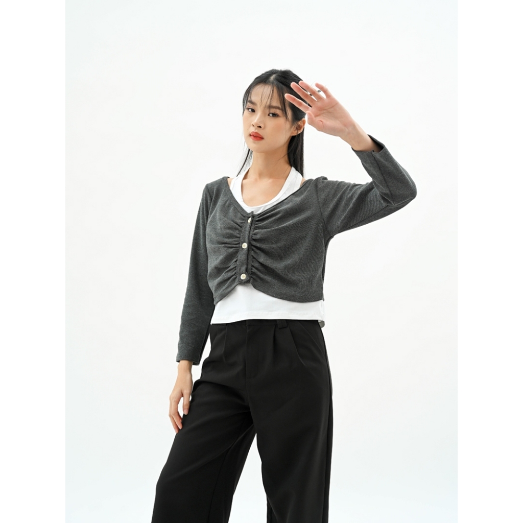 MASCOT Atasan Wanita Kekinian Tangan Panjang (026) Blouse Outer Kombinasi