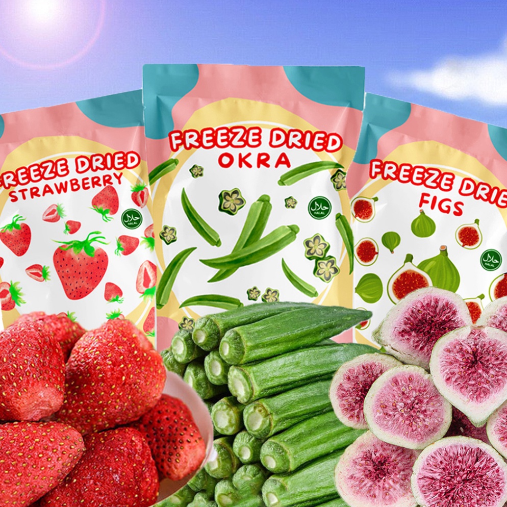 

Strawberry Crispy Freeze Dried Tin Kiwi Okra Crunchgie