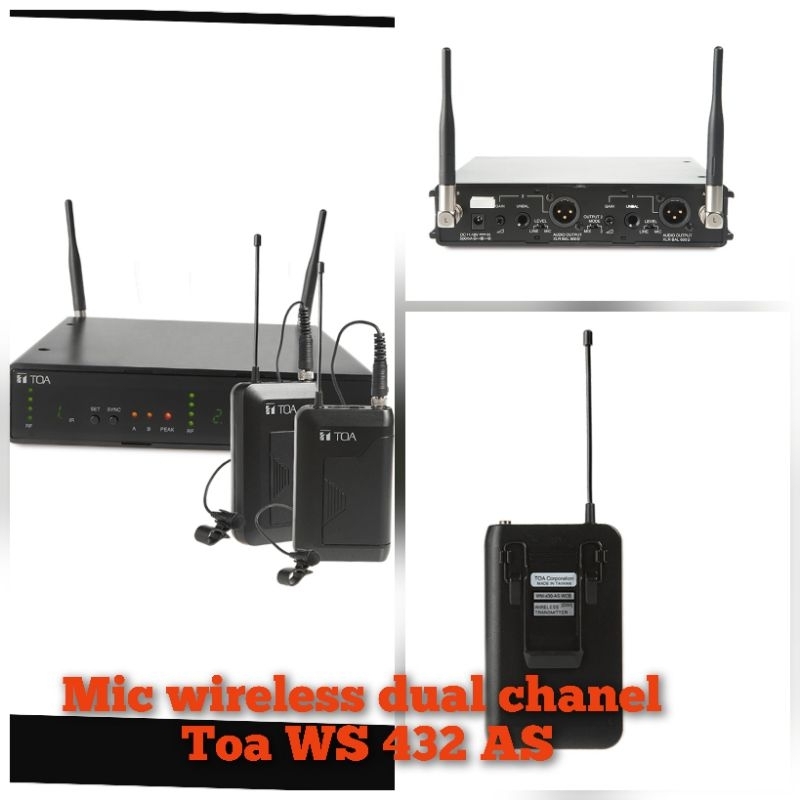 wireless mic dual channel Toa WS 432AS