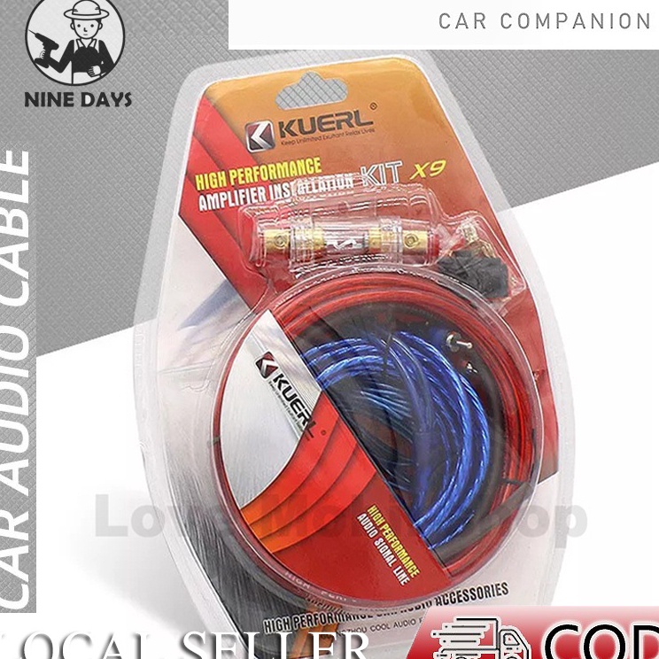 REQ Kit kabel penguat mobil 1GA Kit Kabel Speaker Audio Mobil Amplifier Player kit kabel subwoofer m