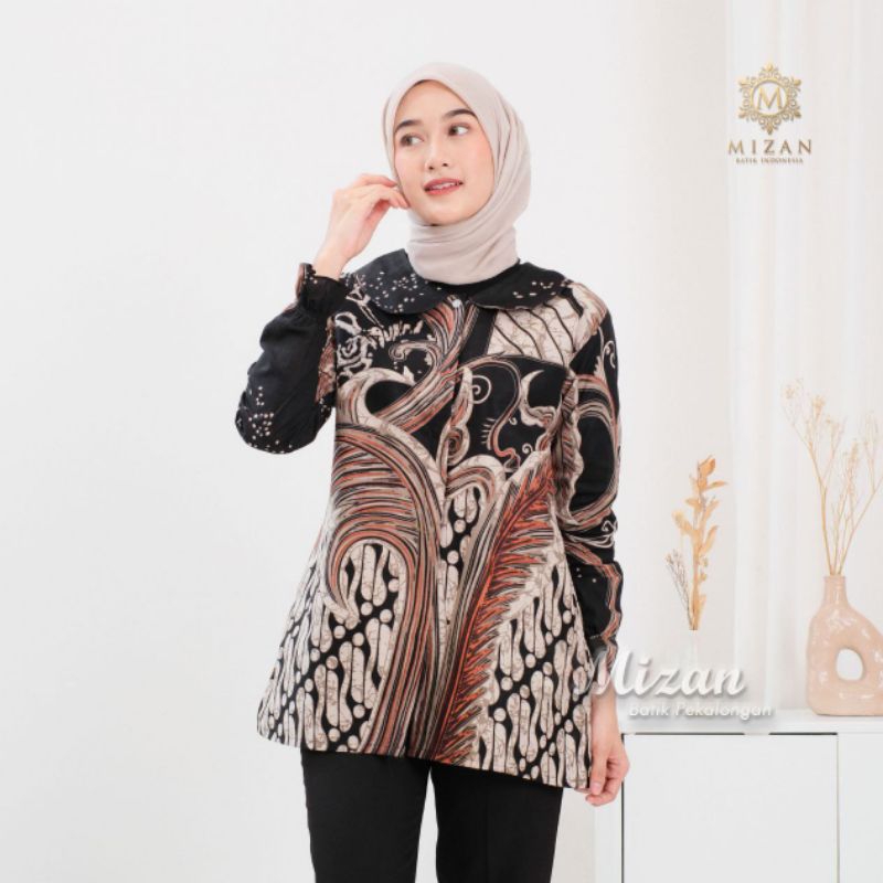 (COD) - TERBARU‼️BLOUSE BATIK WANITA LENGAN PANJANG/ ATASAN BATIK WANITA MODERN/ BAJU BATIK WANITA L