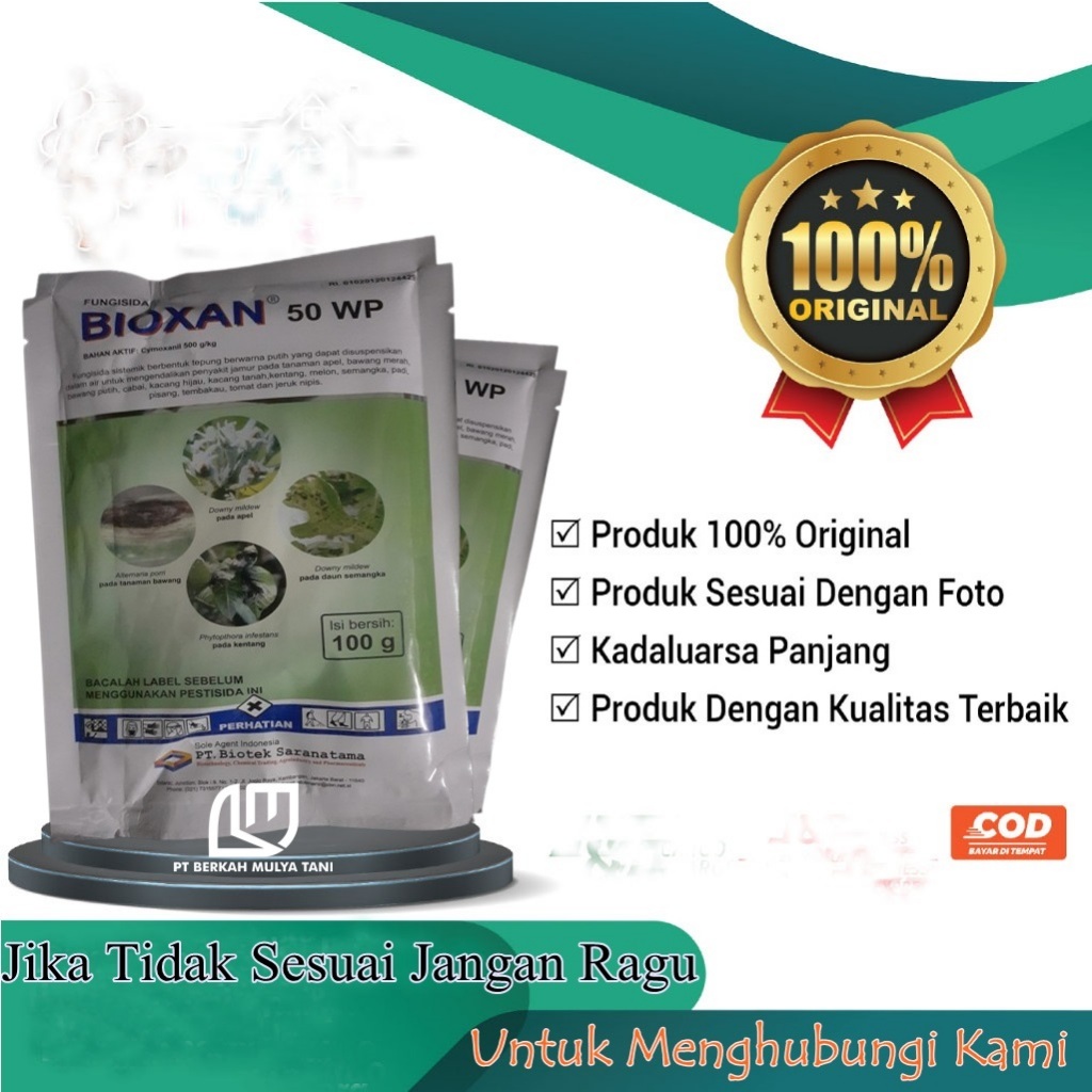 Fungisida Sistemik Bioxan 50 WP 100 Gram Bahan Aktif Simoksanil
