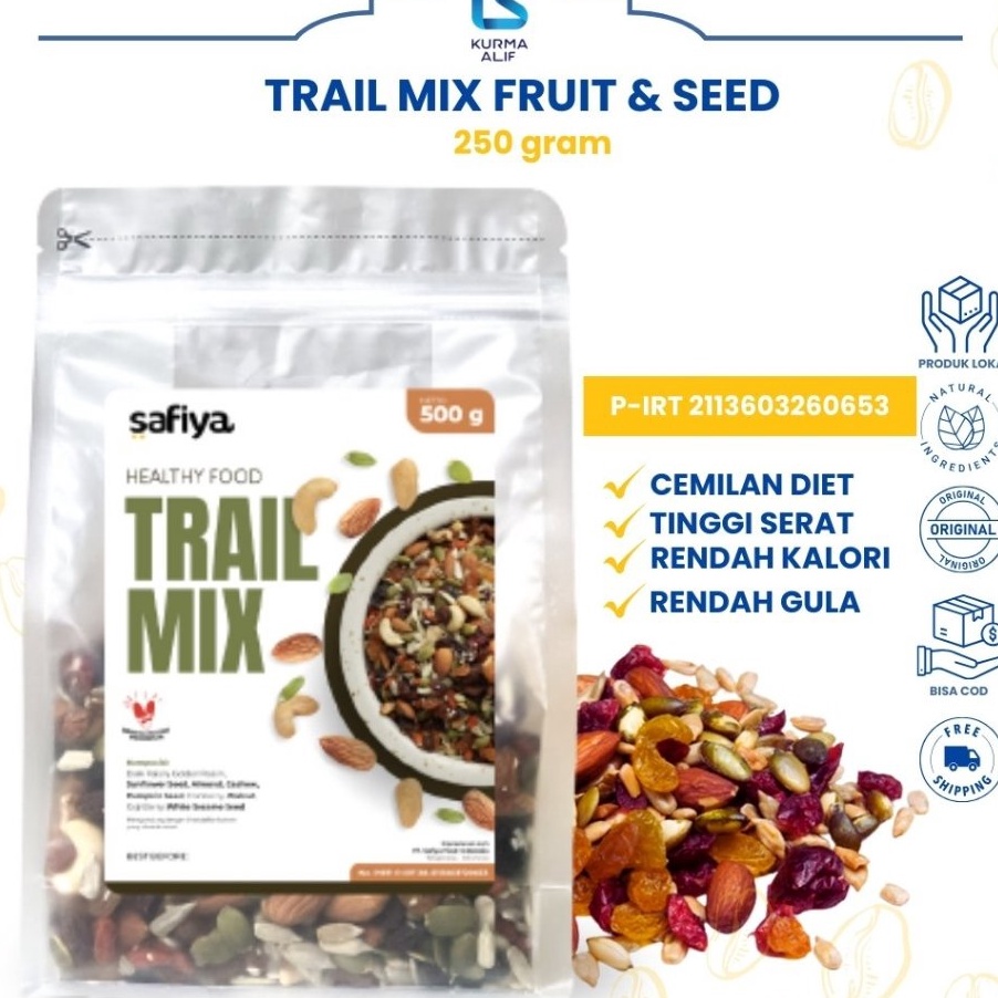 

MEGA SALE Trail Mix Safiya 25 gr Berry Nut and Seed Original Cemilan Sehat Rasa Enak