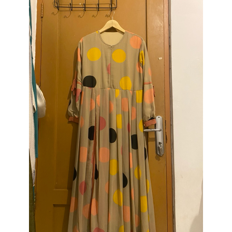 [Preloved] Set Gamis syari polka