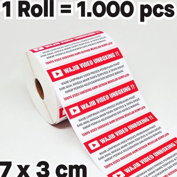

COD Stiker Label Wajib Video Unboxing Pengiriman Paket ukuran 7 x 3 cm 1 roll isi 1 pcs