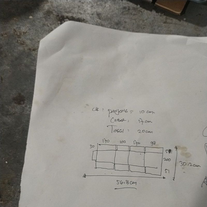 

pisau pond /matras kardus packing uk 10x17x20