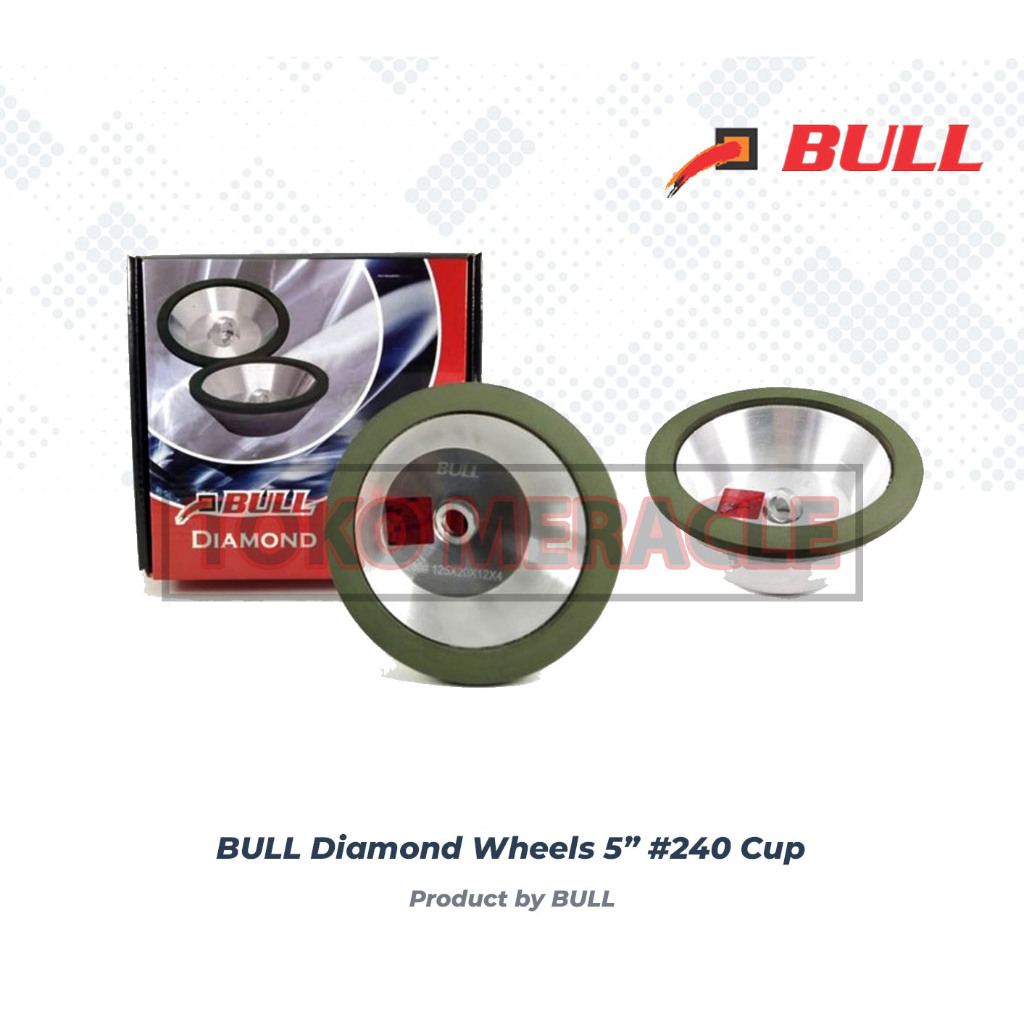 [CUP] BULL Diamond Asah Merah 5" #240 #400 Mangkok - Batu Asah Asahan 5inch Cup