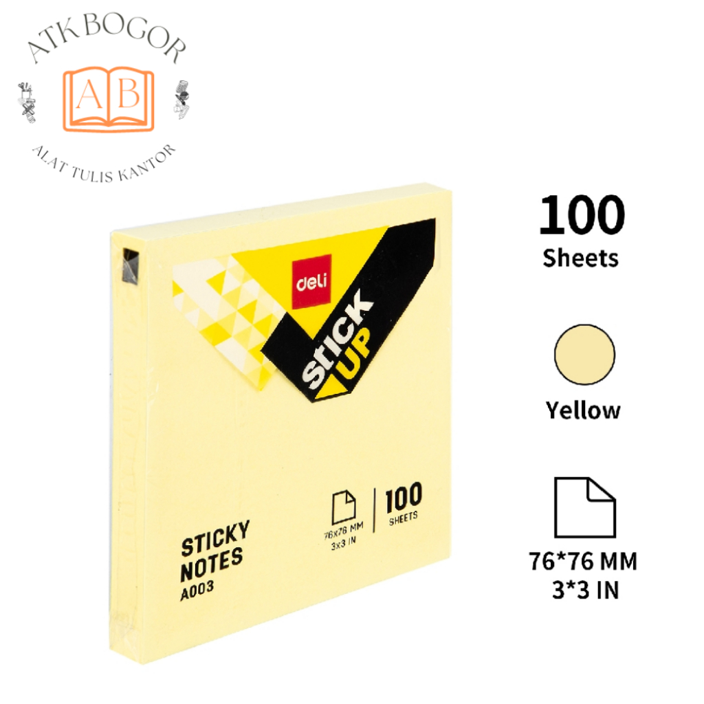 

Sticky Notes Deli A003 76 x 76 mm 100 Lembar - Kuning