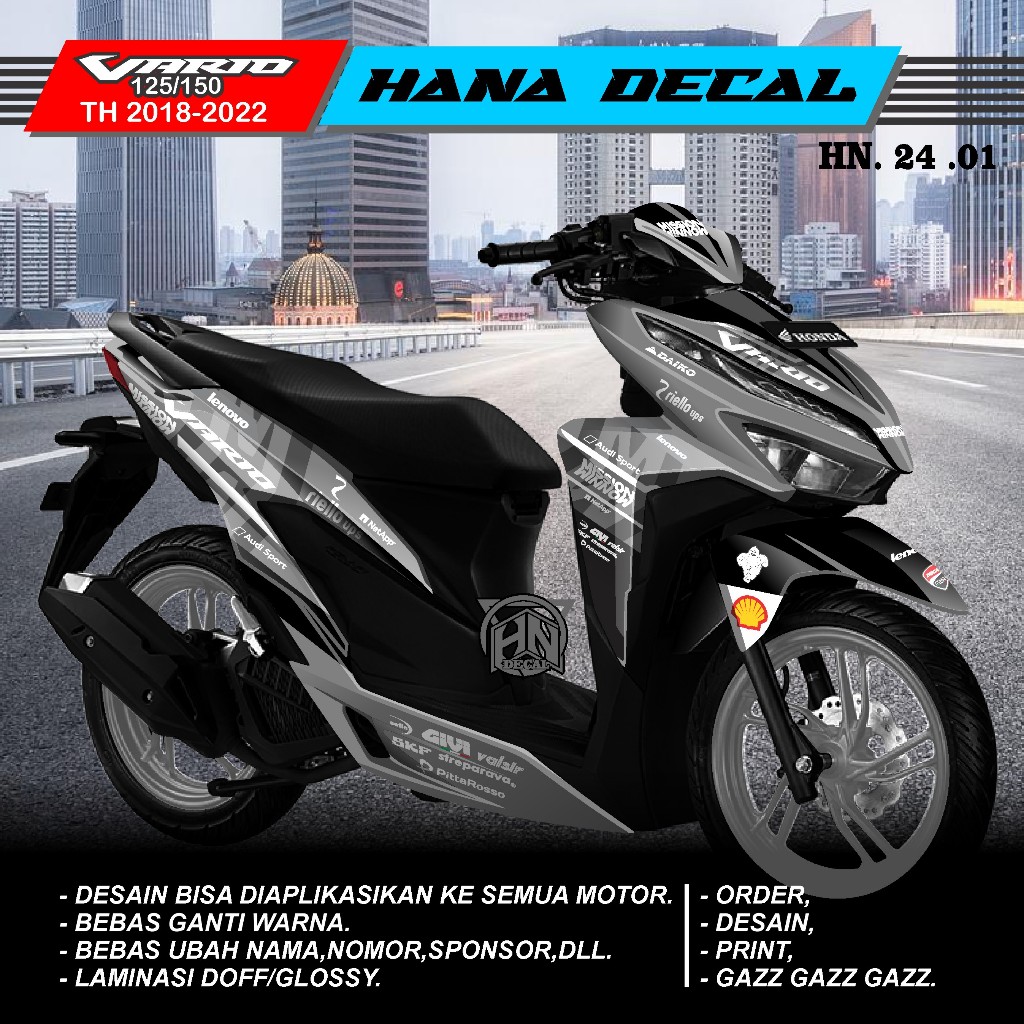 Cod Decal stiker vario 150 new full body,Decal stiker vario 125 gen 1 full body,stiker striping deca