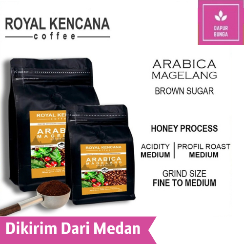 

Kopi Bubuk Arabica Magelang Royal Kencana Honey Process Medium Roast