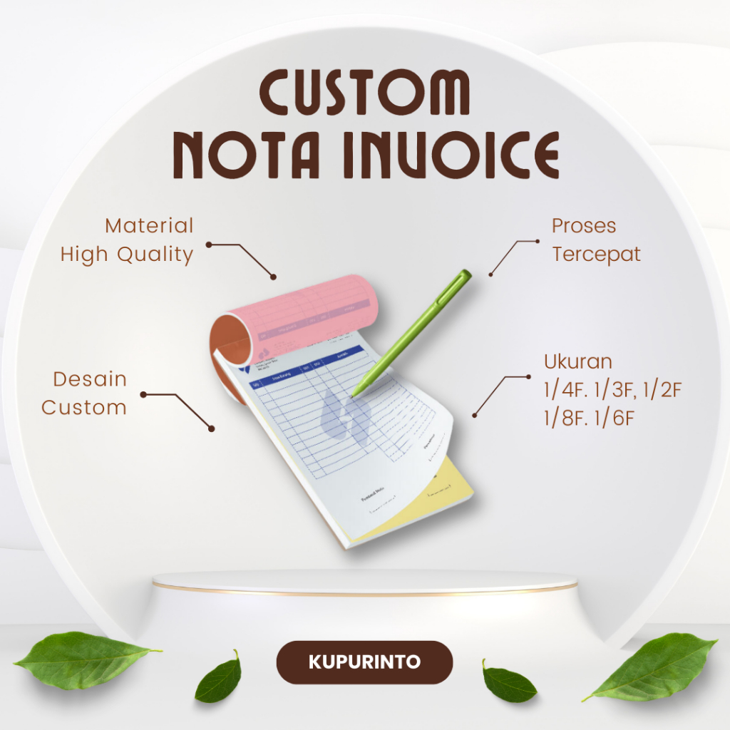 

CUSTOM NOTA - BUKU INVOICE KWITANSI SURAT JALAN NOTA CUSTOM OLSHOP NAMA TOKO - 1/4 1/3 1/6 1/8 1/2 - 1 PLY 2 PLY 3 PLY 4 PLY 5 PLY