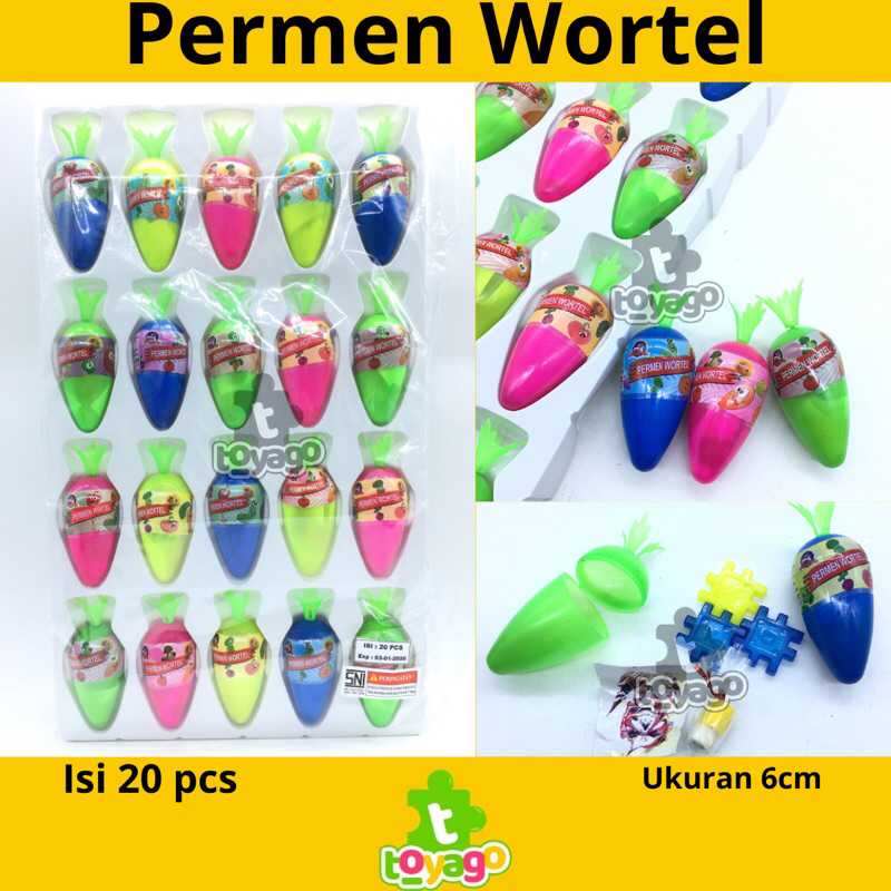 

PERMEN WORTEL BERHADIAH ISI 20 PCS GROSIR MURAH (Permen Wortel Toyago toys)