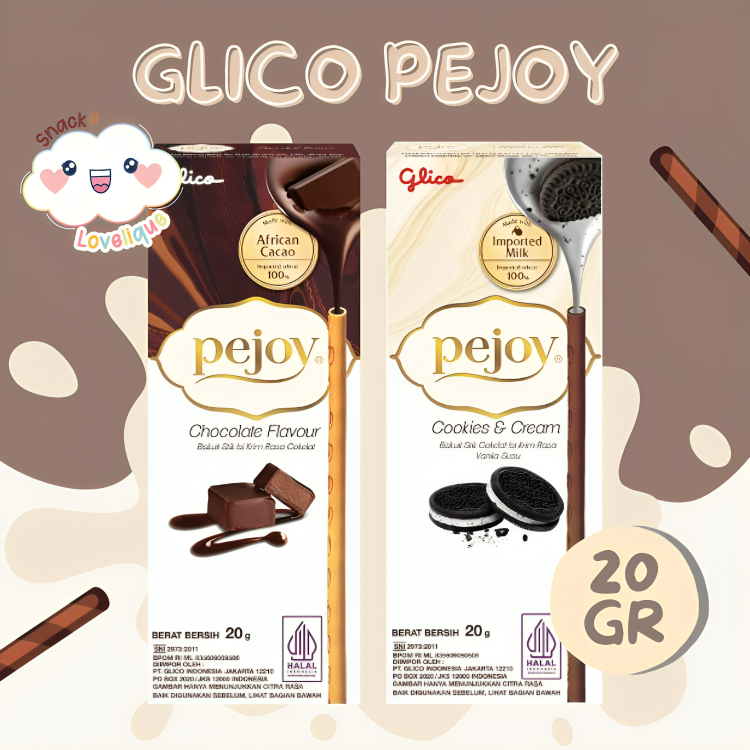 

Glico Pejoy Mini Half Size 20g All Variant ( Coklat / Cookies n Cream )