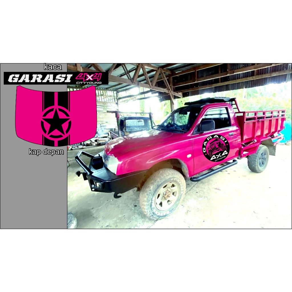 STIKER STRADA L 200 KACA, KAP MESIN, PINTU