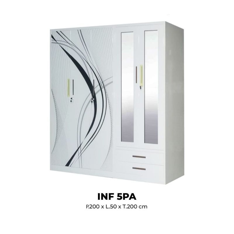 Lemari pakaian besi 5 pintu
