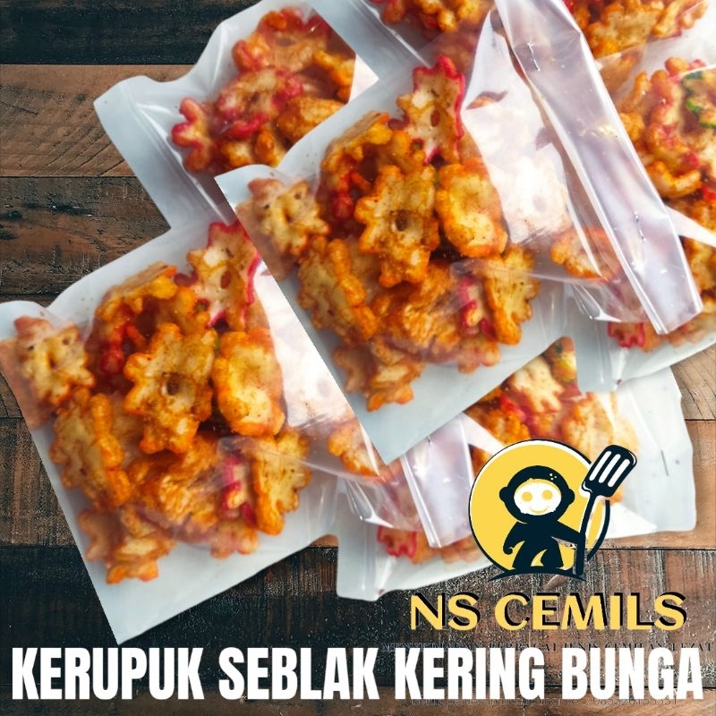

cemilan kerupuk seblak kering bunga pedas 34 gram