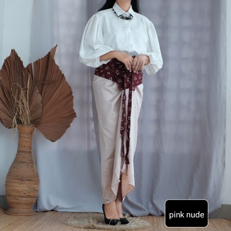 rok lilit polos / kain lilit kondangan / rok polos pink nude