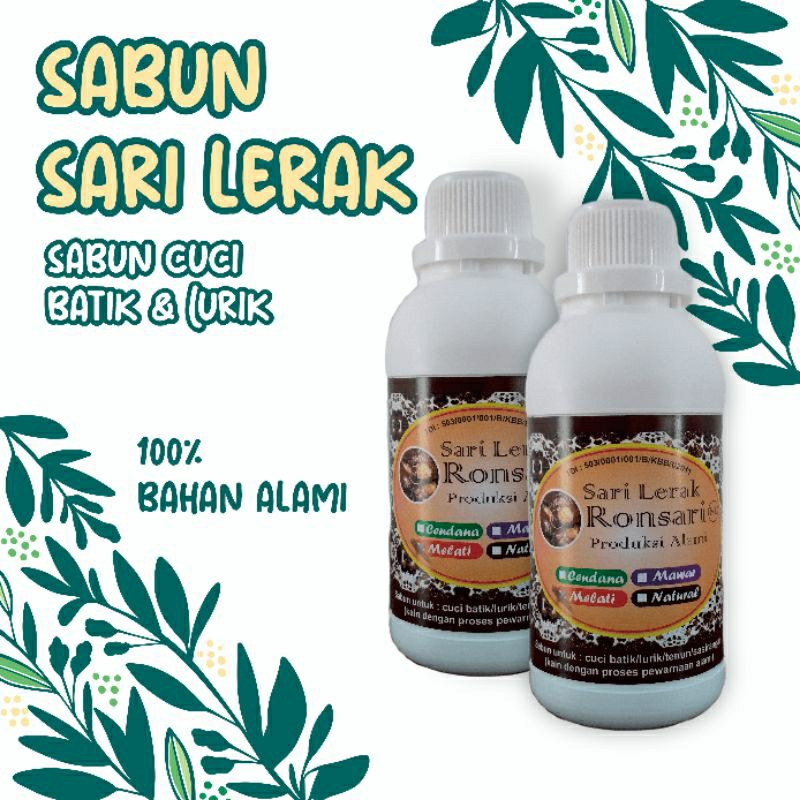Sabun Lerak Cair Aroma Cendana - Melati - Mawar - Natural / Sari Lerak Alami / Lerak Cuci Batik Luri