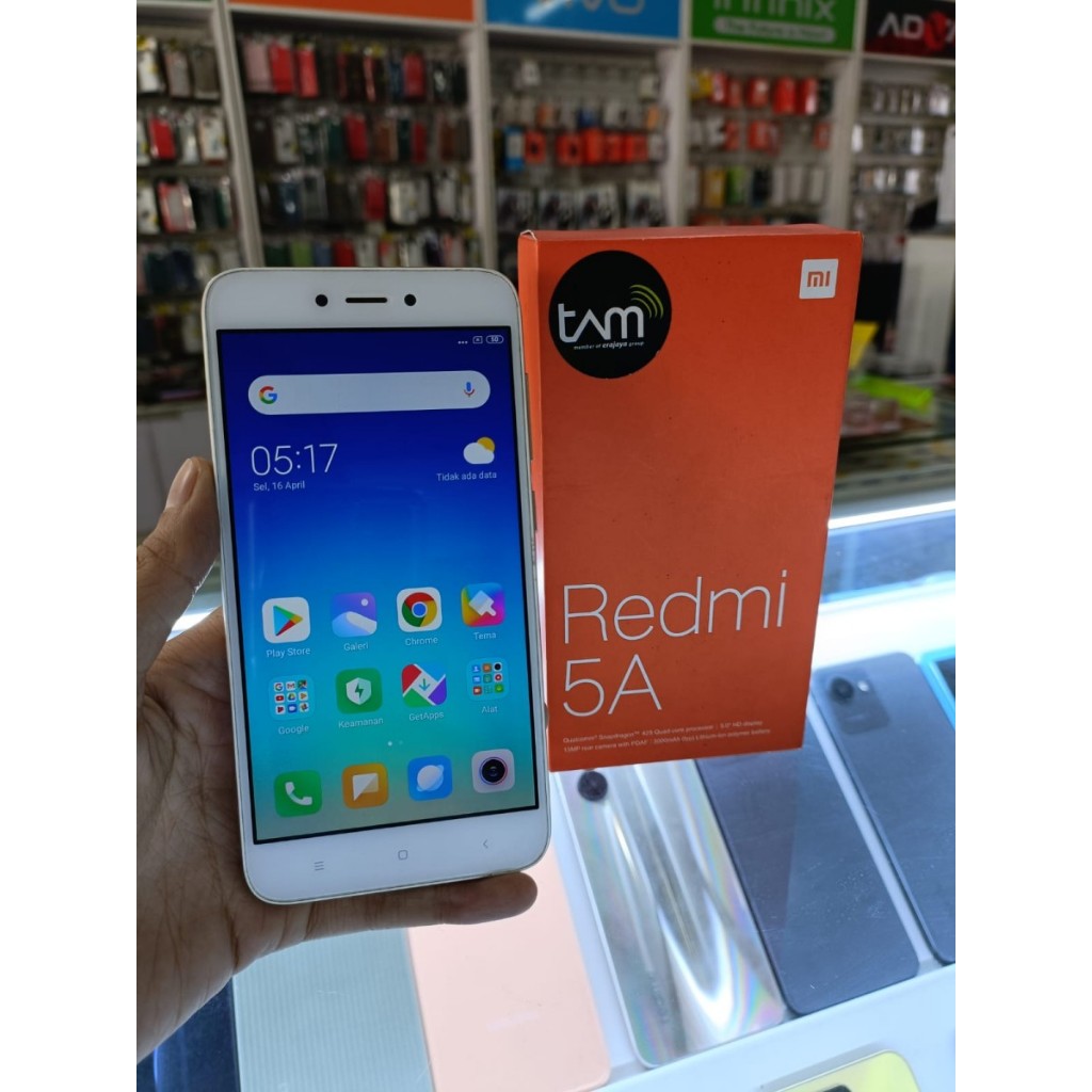 XIAOMI REDMI 5A 2/16 FULL SET SECOND SEKEN BEKAS RAM 2GB INTERNAL 16GB
