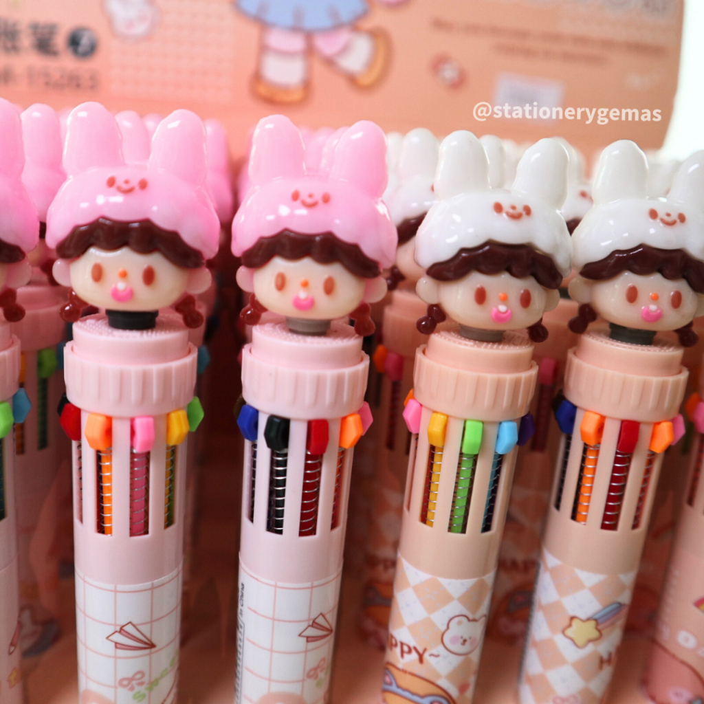 

[GEMAS] Ball Point Pen 10 Color Lucu