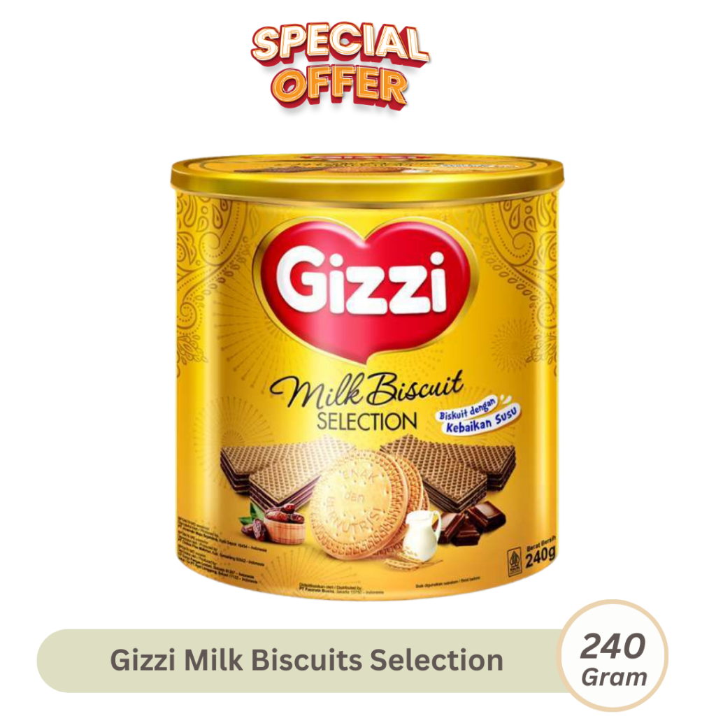 

Gizzi Milk Biscuit Selection 240gr Marie Susu Biskuit Wafer Aneka Rasa