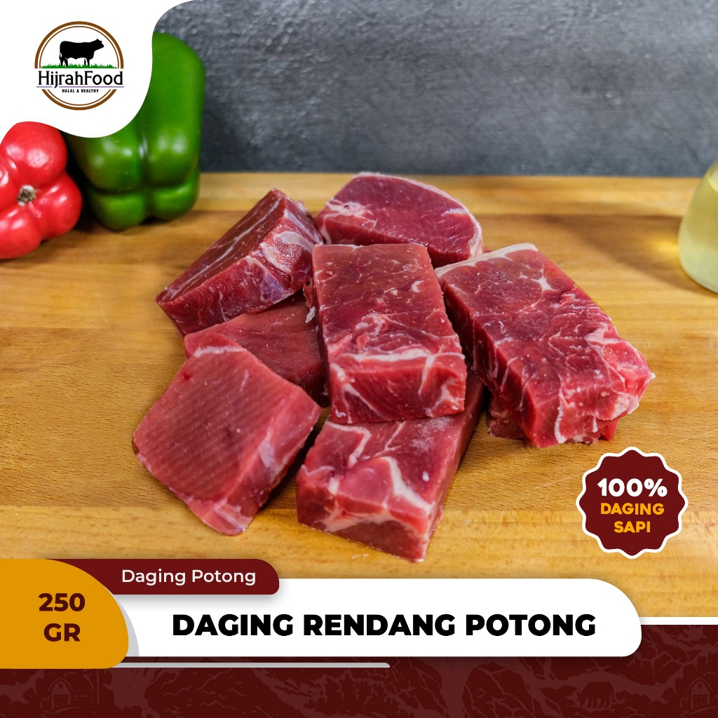 

Hijrahfood Daging Rendang Sapi Potong Premium AUS Beef Portion Cutting 250 gram
