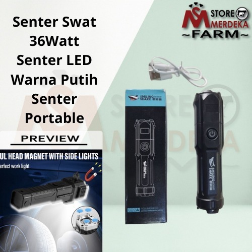 Senter Swat LED 36Watt Senter Led Charger Senter Outdoor Multifungsi