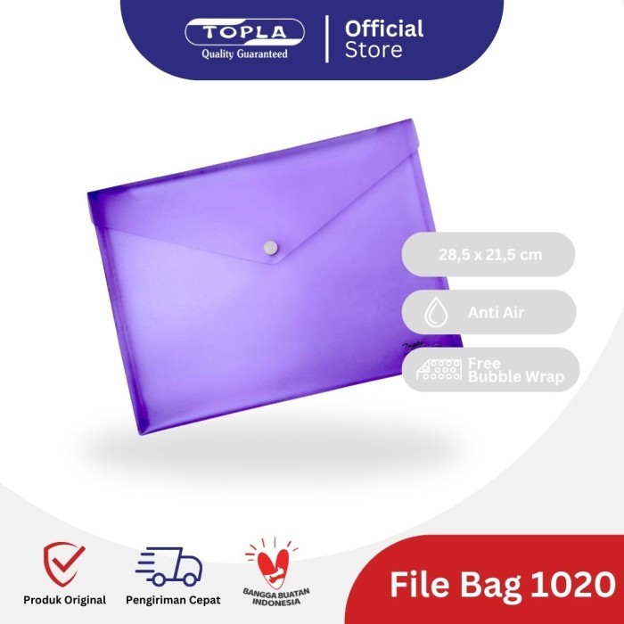Tas File Kancing 1 TOPLA 1020 / Map File Plastik  / File Bag Mini A5