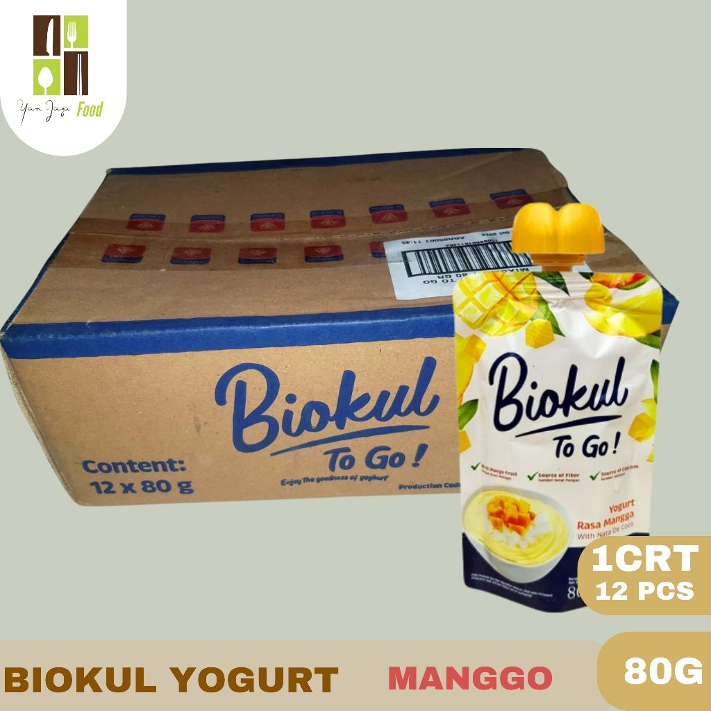 

BgKr Biokul To Go ! Minuman Yogurt Rasa Mangga / Leci / Strawberry 80g 1 CRT / 12 PCS
