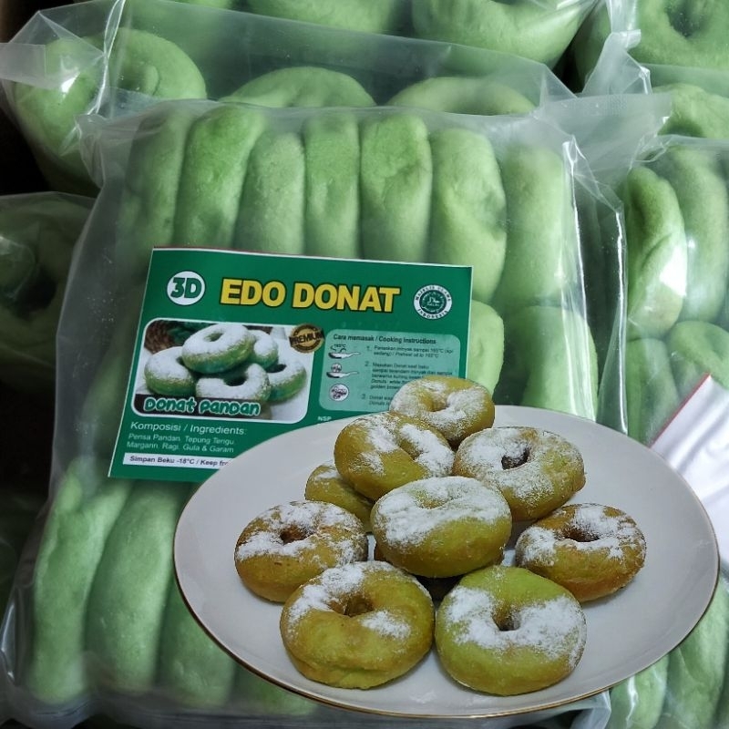 

Donat Pandan Edo Free Gula Bubuk Donat Kentang 3d