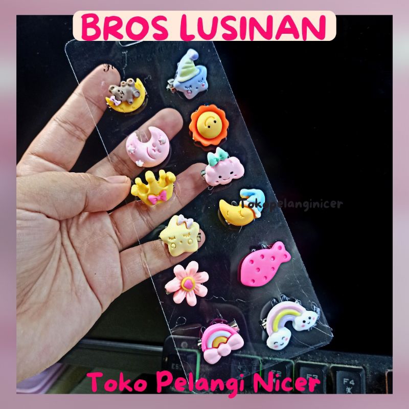 SELUSIN Bros Clay Lucu Sky Series--Bros LUSINAN -Bros Kecil Imut- Bros Dagu Hijab - Peniti Pin Bros