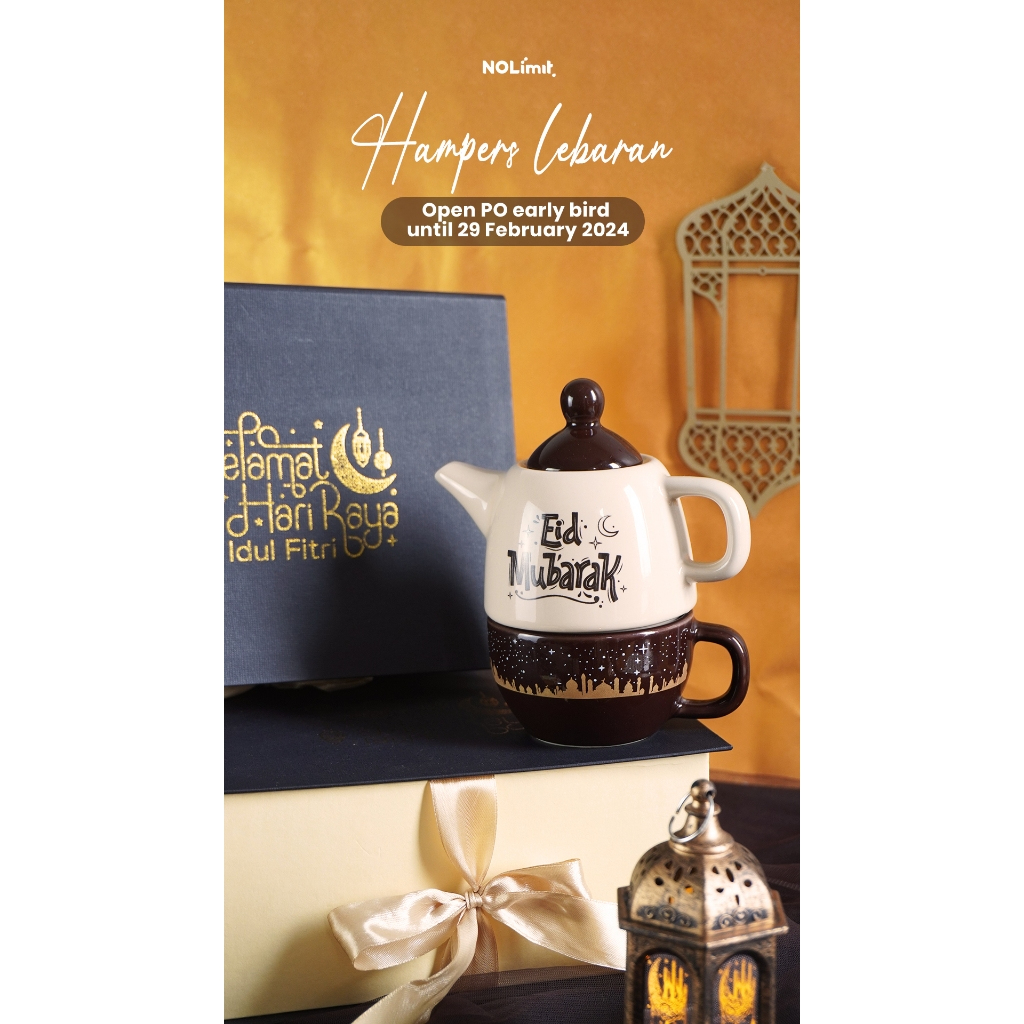 NOLIMIT HADIAH LEBARAN HAMPERS LEBARAN MUG KERAMIK IDUL FITRI TEKO UNIK