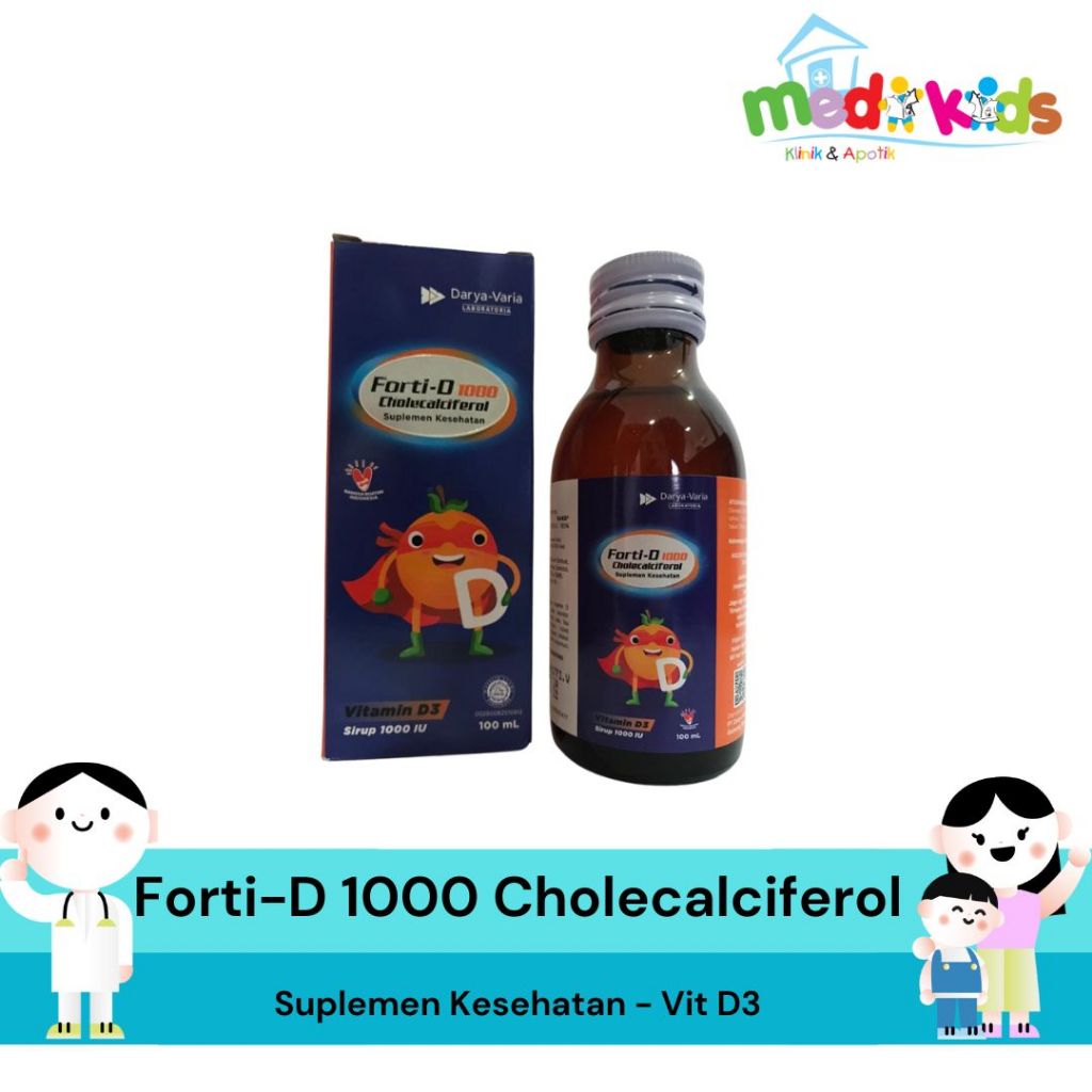 Forti-D Forti D 1000 Sirup Anak Vit D 1000IU - Vitamin D3 Sirup 100 ml