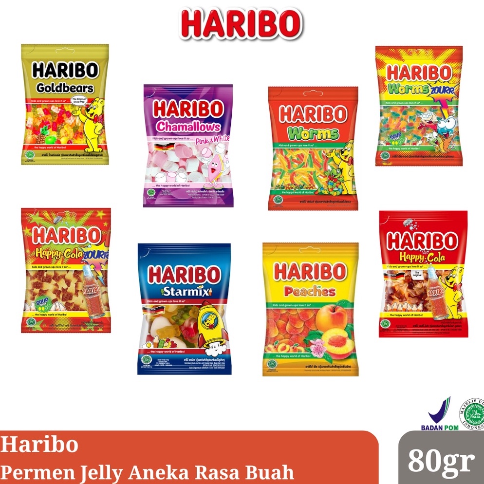 

Haribo Permen Jelly Aneka Rasa Buah Kemasan Kecil 8gr