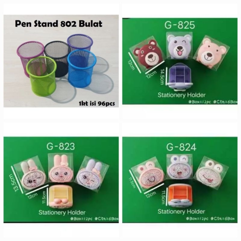 

FREE BUBBLE WARP + DUS Pen Stand Microtop Desk Set Sationery Holder Jaring Besi Bulat 802 bear beruang kodok frog KELINCI RABBIT / keranjang pen holder/ tempat alat tulis