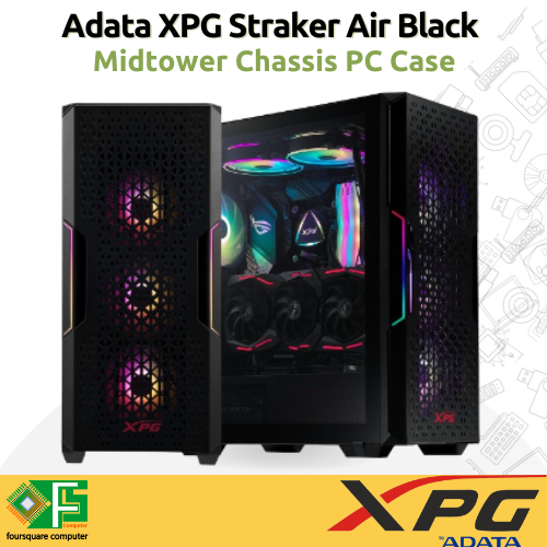 Adata XPG Straker Air Black | Casing PC ATX | CPU PC Case Gaming