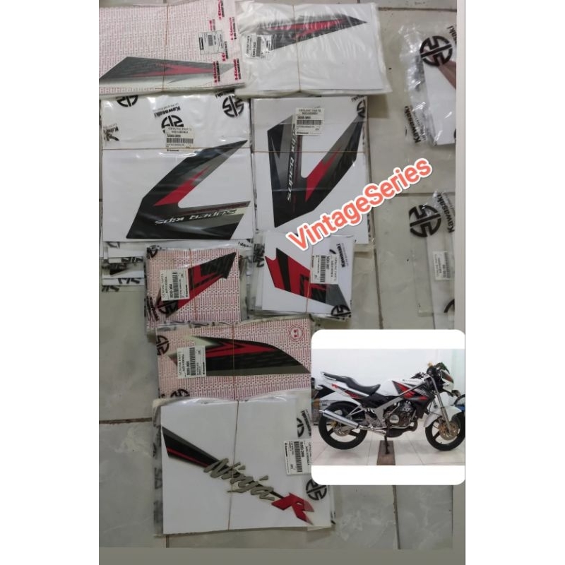striping stiker ninja R putih 2013 original kawasaki kgp