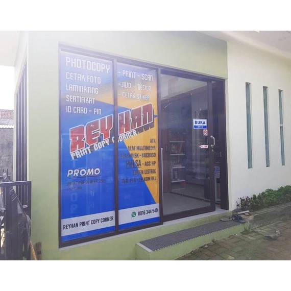 Siap Kirim Cetak Print Stiker One Way Kaca Mobil Kantor  Ruko Gratis Jasa Design