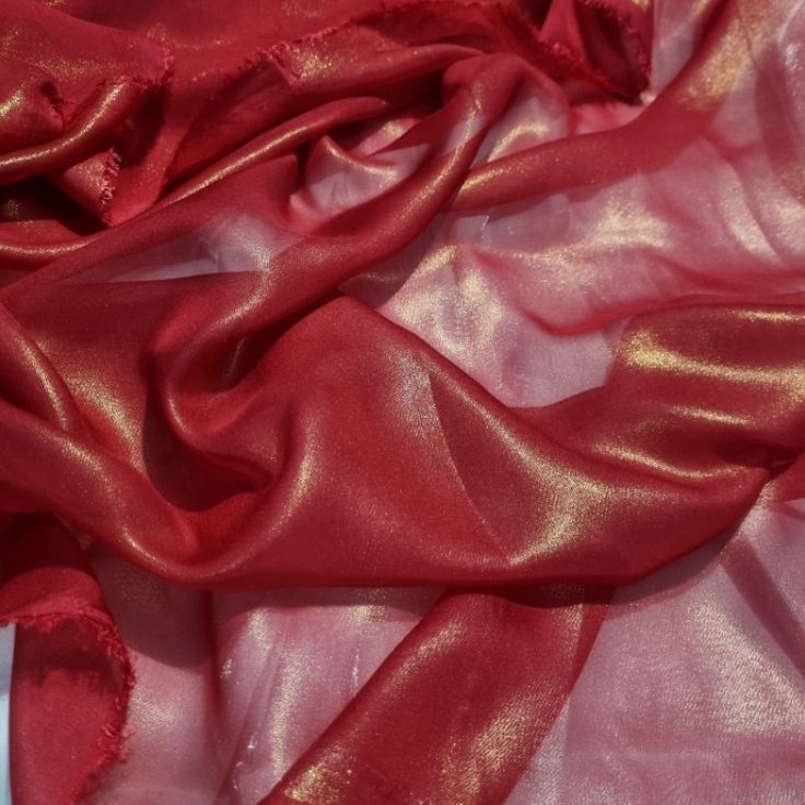 MEGA SALE Kain Sifon Voile  Chiffon Silk Glitter  Bahan Halus Semi Trasparan Kilap  Shimmer