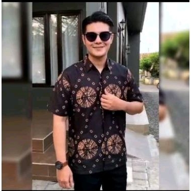 garansi kemeja pria lengan pendek reguler baju batik cowok dewasa seragam kantor hem
