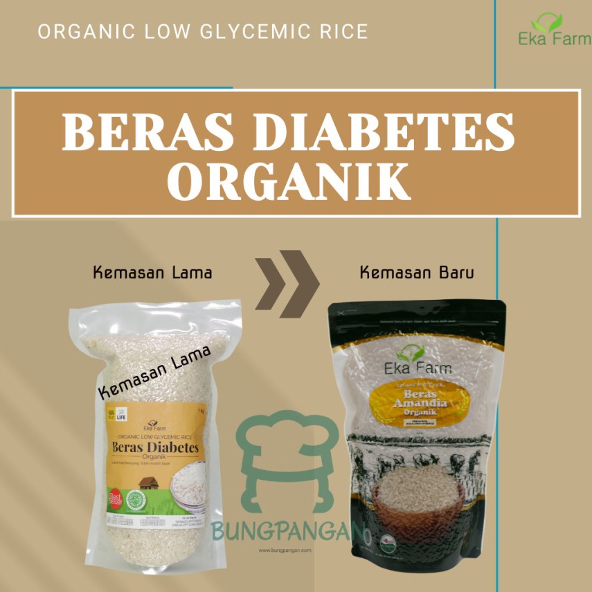 

VIRAL Beras Diabetes Diaberice Amandia Organik EKA FARM Kemasan Vakum 1 Kg