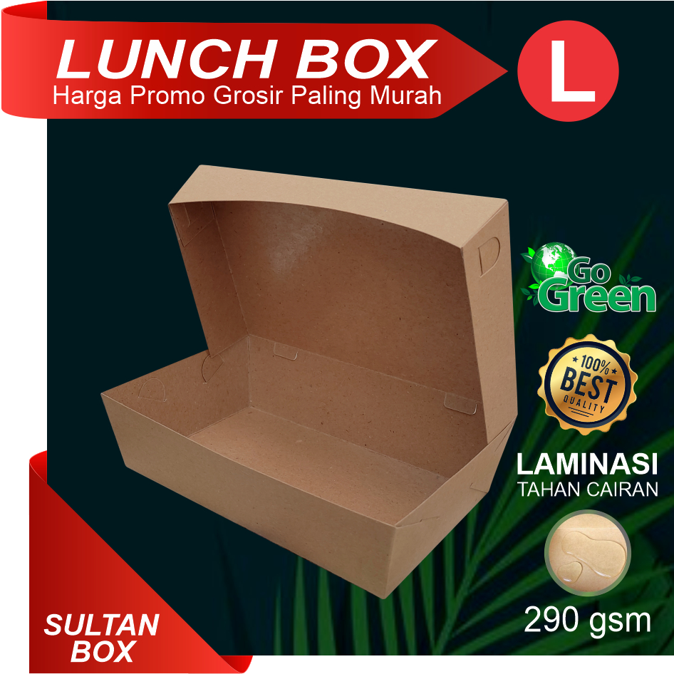 

LUNCH BOX SIZE L LAMINASI 290 GSM KRAFT DUS NASI AYAM GORENG KOTAK MAKANAN KOTAK KUE NASI GORENG AYAM BAKAR IKAN MIE GORENG AYAM LALAPAN PISANG COKLAN BANANA ROLL KOTAK MAKANAN SERBAGUNA TERMURAH ANTI MINYAK DAN CAIRAN PRAKTIS