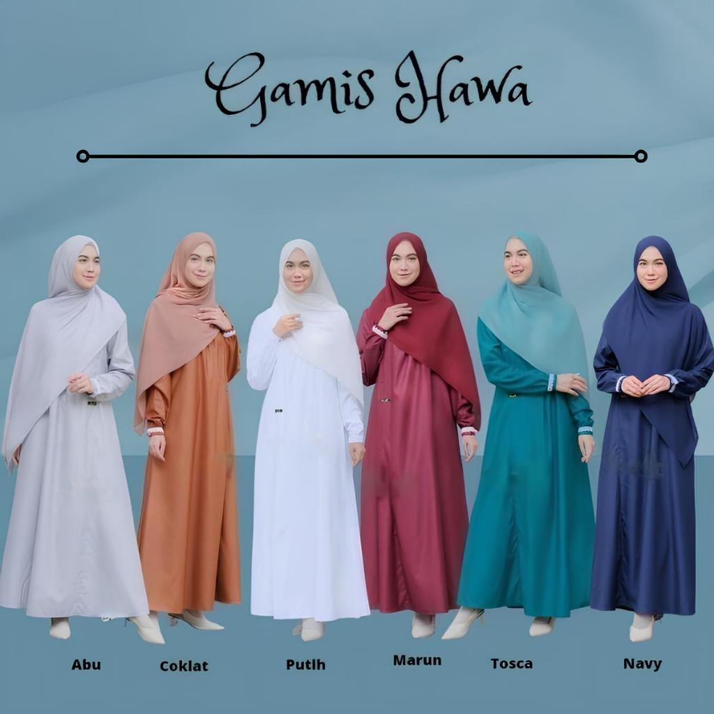 Hawa Dress Basic Daily Gamis Polos Remaja Simpel