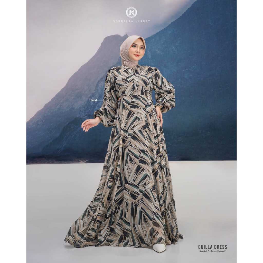 QUILLA DRESS NADHEERA LUXURY//NADHEERA LUXURY//GAMIS LEBARAN//GAMIS RAMADHAN//GAMIS TERBARU//GAMIS K
