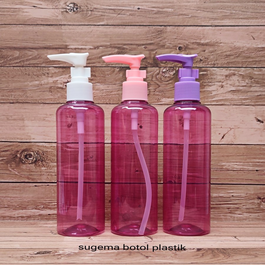 Botol Kemasan Sabun Cair 250ml / Botol 250ml Pink Pump Clip Lock Plastik Pet Tebal