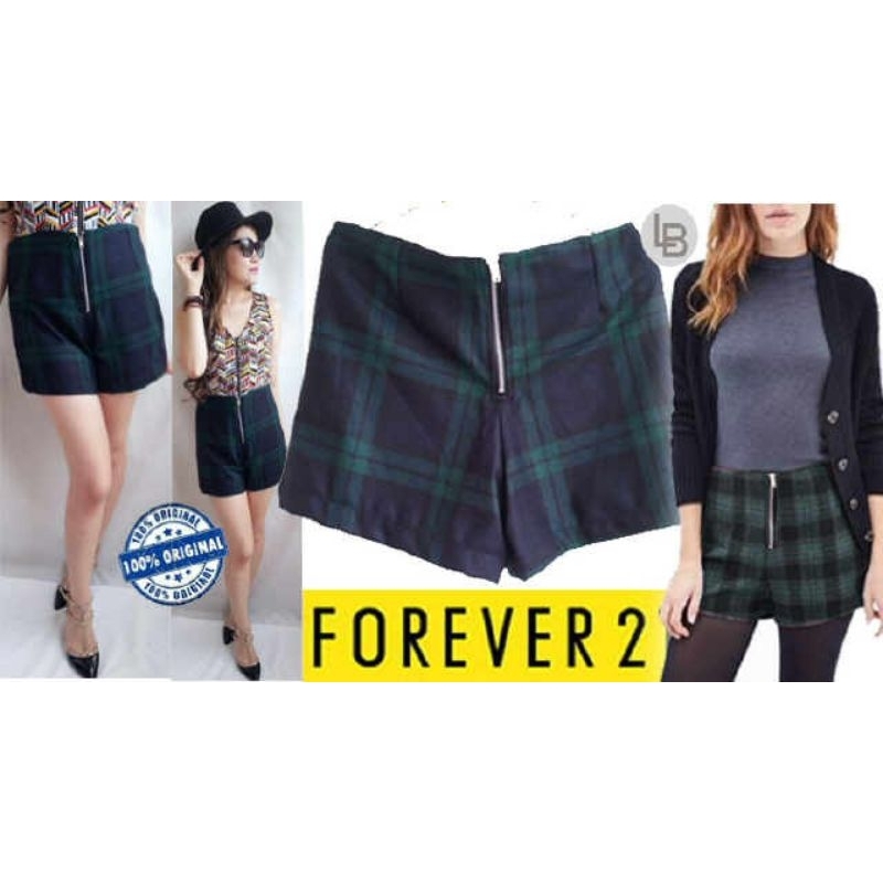 forever21 plaid short pants